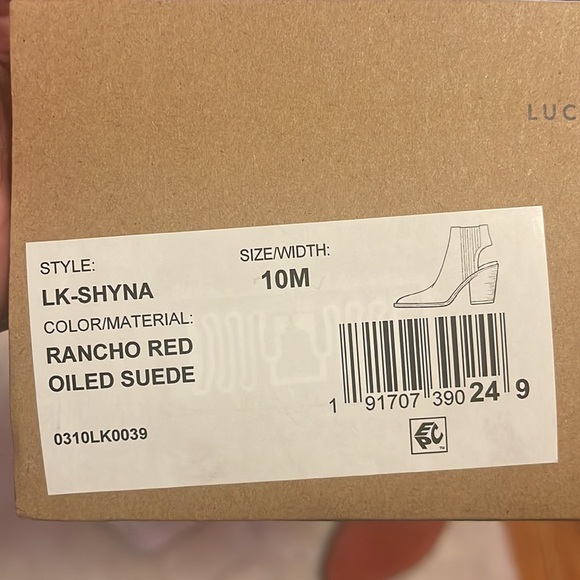 ♥️Size 10 - Lucky Brand Women's Shyna Open Back Block Heel Bootie (Rancho Red) - Picture 14 of 15